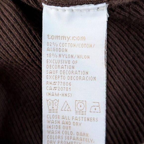 Vintage Tommy Hilfiger Tied Cardigan Sweater Women's Medium Brown Henley - Picture 5 of 8